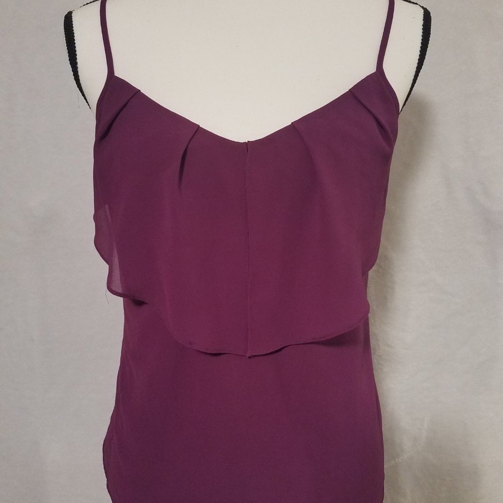Guess Purple Ruffle Tank Top